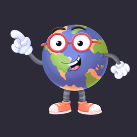 Персонаж для презентации Глобус