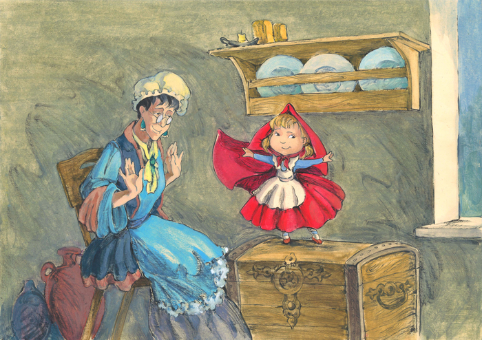 Красная шапочка  у бабушки