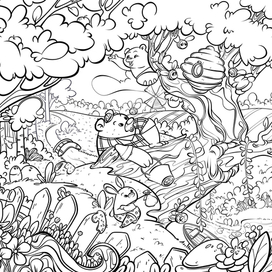 Раскраска "Волшебный лес"