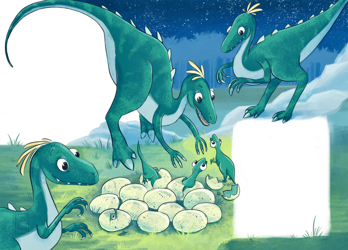 Динозавры для книги стихотворений для детей