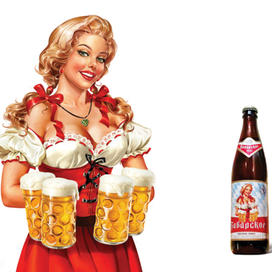 Девушка для этикетки пива.