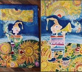 Гномы.Батик