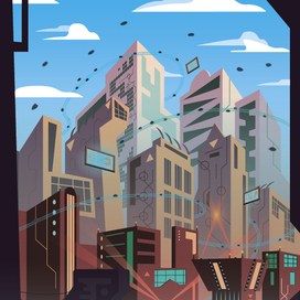 Город в векторе, игровой фанарт