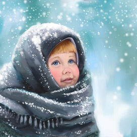 Девочка в пуховом платке