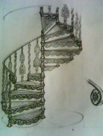 эскиз винтовой лестницы