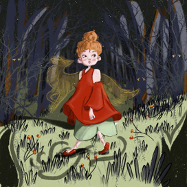Девочка в живом лесу