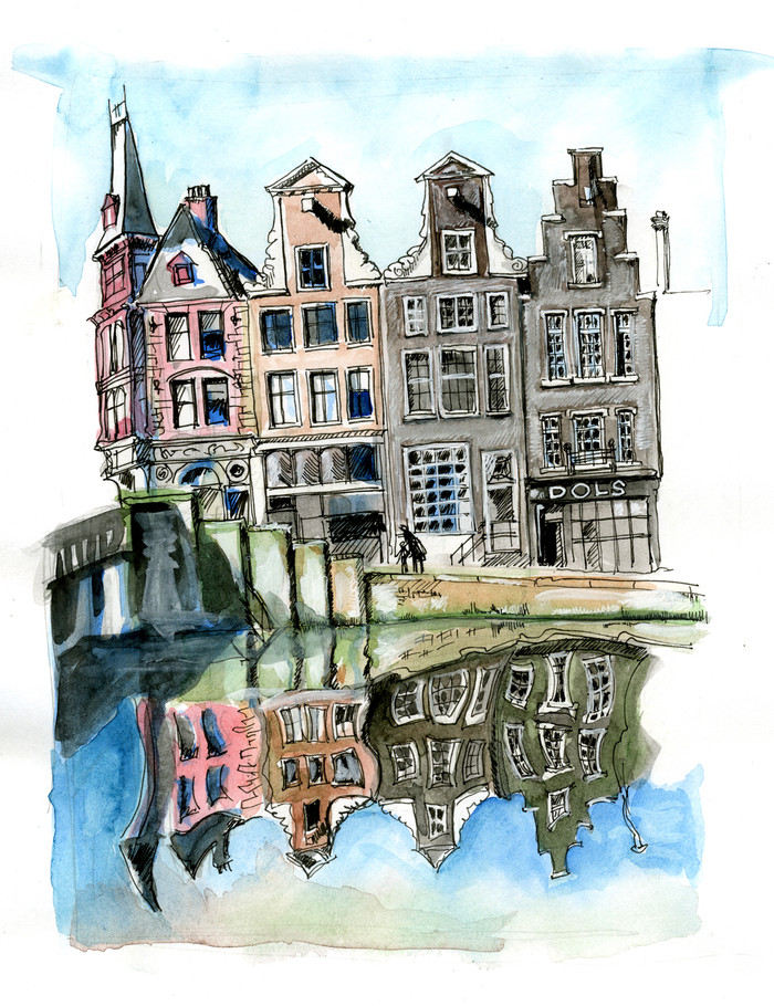 Амстердам. Dancing city reflections