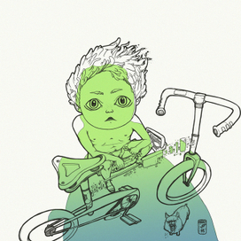 Гаспар, мальчик - велосипедист