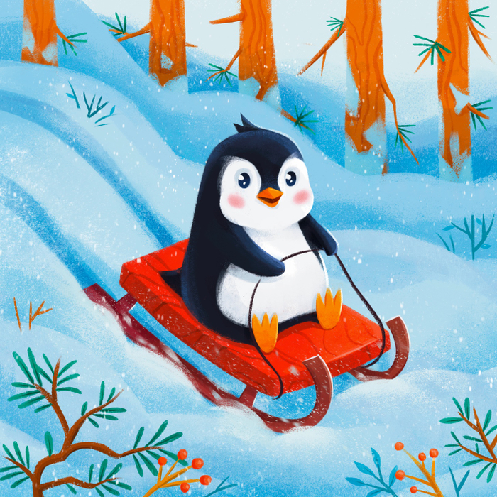 Пингвин на санках 