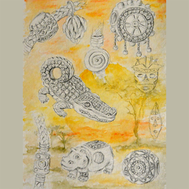 Эскиз ювелирных украшений. Африка