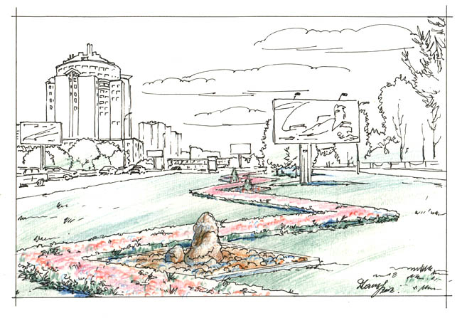 Эскиз цветников