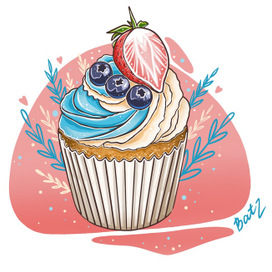 Ягодный капкейк