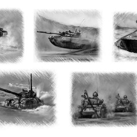 Зарисовки бронетехники на кнференцию TechEd ( для филиала Майкрософт)