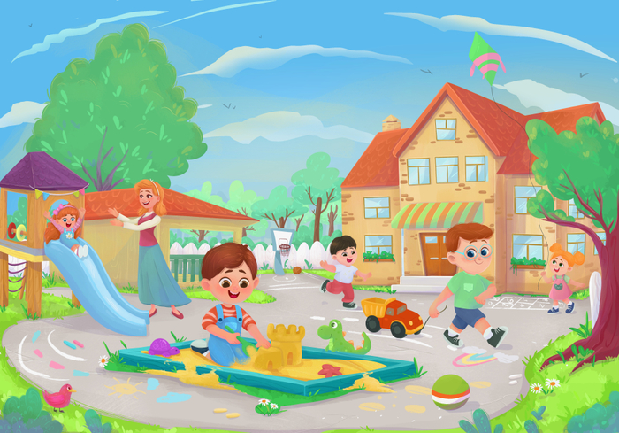 Разворот книжки-говорушки для издательства Профпресс