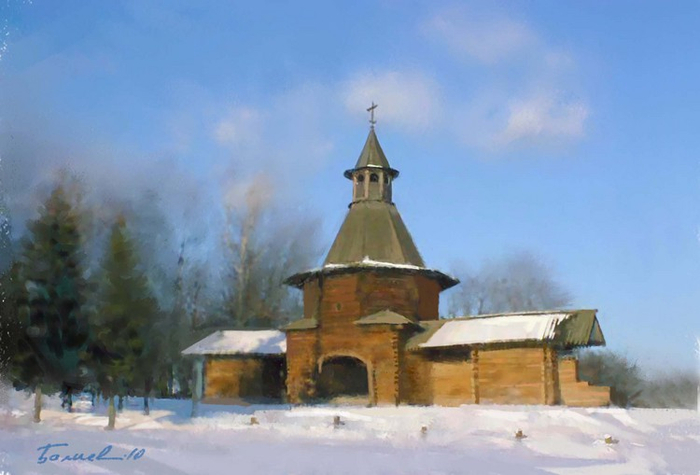 Вид на проездную башню Никольского монастыря