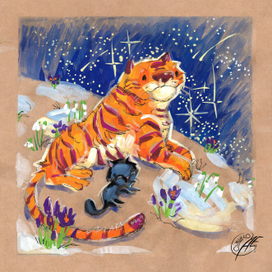 Март - иллюстрация для календаря.