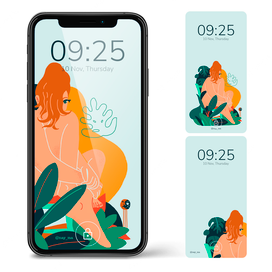 Обои на телефон Ginger Girl (набор)