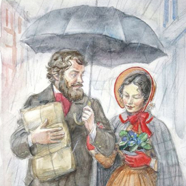 Иллюстрация к повести Луизы Мэй Олкотт "Маленькие женщины замужем"