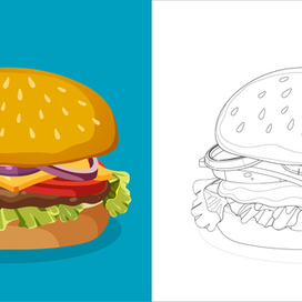 Раскраска "Бургер"