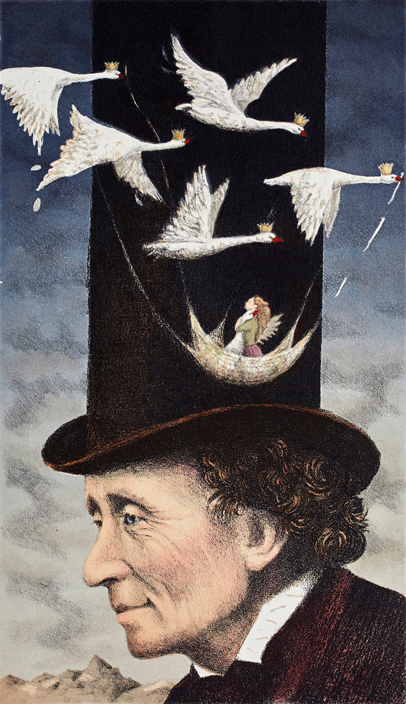 Hans Christian Andersen and wild swans
