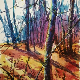 Иллюстрация лесной этюд