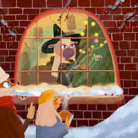 new year characters illustration