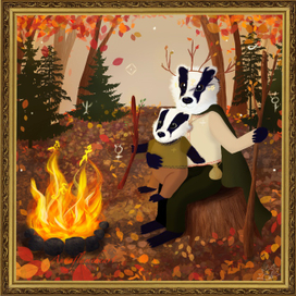 Барсук-друид у загадочного костра