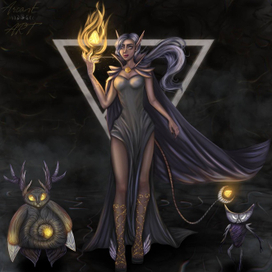 Концепт персонажа и его спутников