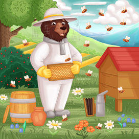 Потапыч собирает мёд