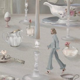 Фрагмент из анимации для магазина винтажной посуды. Иллюстрации для видеороликов