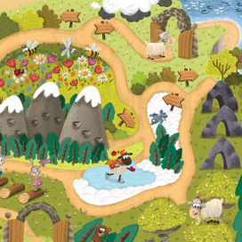 Иллюстрация для Турецкого Детского Журнала (разворот) Игра.