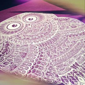 сова в стиле зентангл