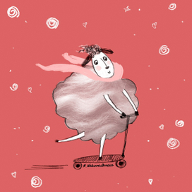 Development of a character for a wool shop and felting materials