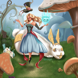 Иллюстрация Алисы из будущего в стране фантазий