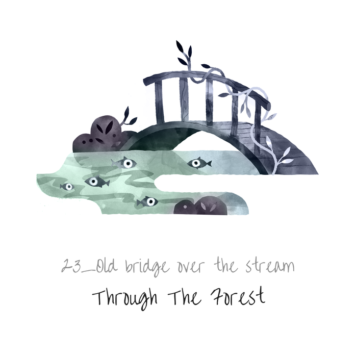 Старый мостик через ручей | Inktober 2022