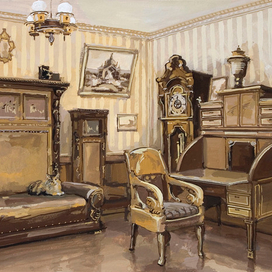 Интерьер, рисунок по представлению