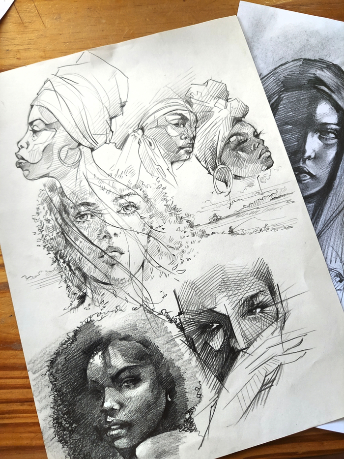 Женские лица в разной стилистике