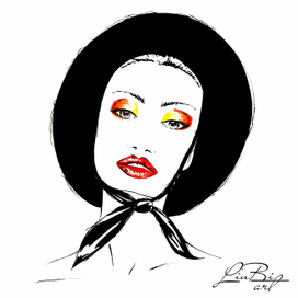 Fashion - иллюстрация девушки в шляпке