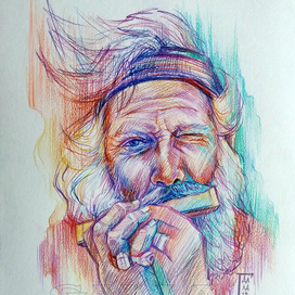 Старик с губной гармошкой