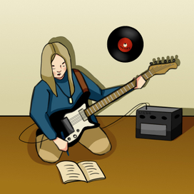 девушка с гитарой  