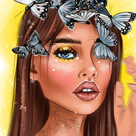 Девочка с бабочками 🦋