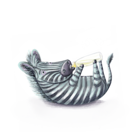 Зебра из серии картинок про детей животных и птиц