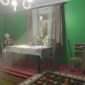 Частный дом на другой планете, персонаж, интерьер, винтаж