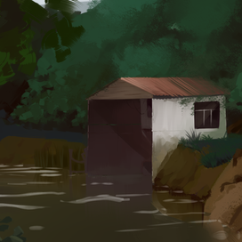 Ангар на реке