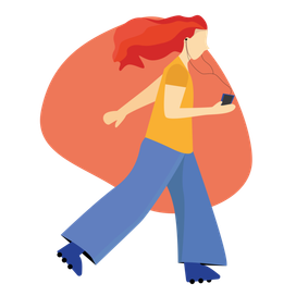 Девушка на роликах