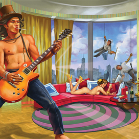 иллюстрация для рекламы акустической системы PLATINUM M4    