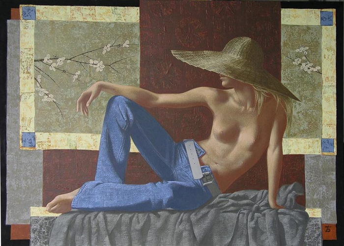 девушка в джинсах