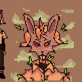 Концепт персонажей в пиксельном стиле