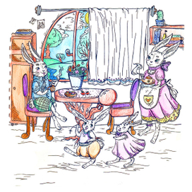 Семья крольчат