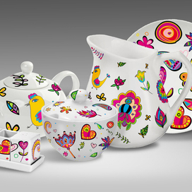 Разработка рисунка для чайного сервиза